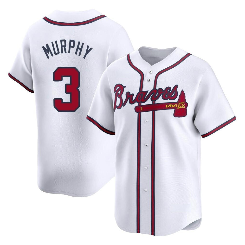 Atlanta Braves #3 Dale Murphy Player White AmberGomez Limited Home Game Stitched Jerseys