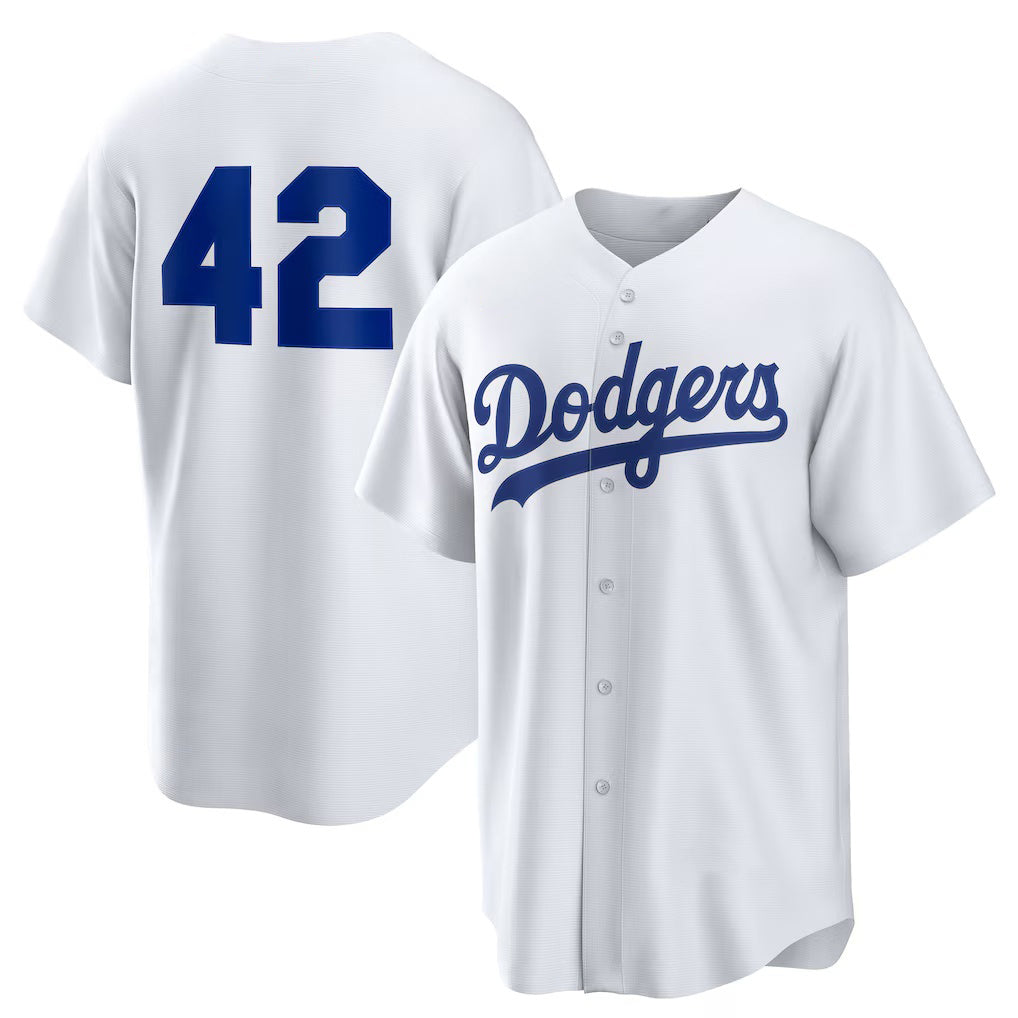 Los Angeles Dodgers #42 White AmberGomez Home 2025 Jackie Robinson Day Replica Jersey