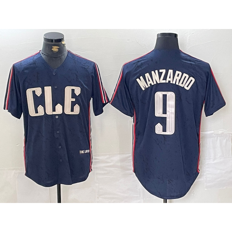 Cleveland Guardians #9 Kyle Manzardo Navy AmberGomez 2024 City Connect Limited Stitched Jersey