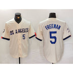 Los Angeles Dodgers #5 Freddie Freeman Number Cream AmberGomez 2024 City Connect Limited Stitched Jerseys
