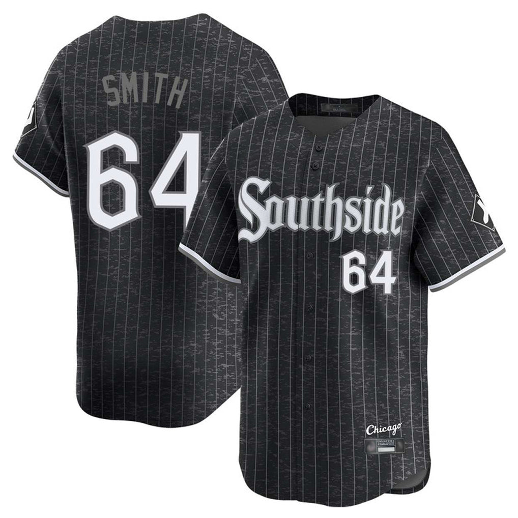 Chicago White Sox #64 Shane Smith Player Black AmberGomez City Connect Limited Home Stitched Jerseys