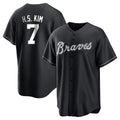 Atlanta Braves #7 Ha-Seong Kim Player Black AmberGomez Home Game Stitched Jerseys