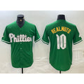 Philadelphia Phillies #10 JT Realmuto Kelly Green AmberGomez Cool Base Jersey