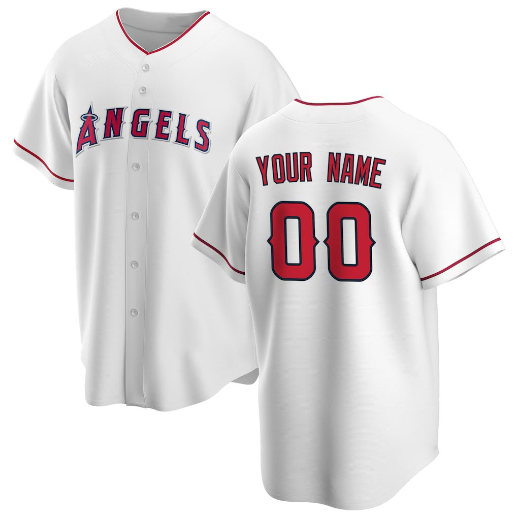 Custom Los Angeles Angels White AmberGomez Home Replica Jersey