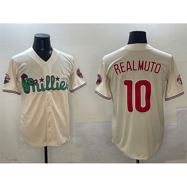 Philadelphia Phillies #10 J.T. Realmuto Cream AmberGomez Phanatic Limited Stitched Jersey