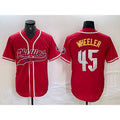 Philadelphia Phillies #45 Zack Wheeler Red AmberGomez Cool Base Stitched Jersey