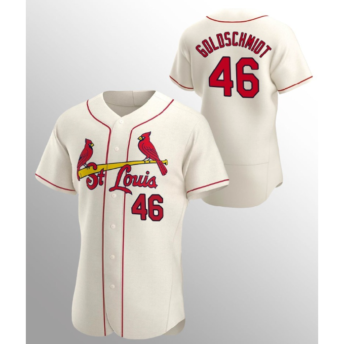 St. Louis Cardinals #46 Paul Goldschmidt Cream AmberGomez Flex Base Stitched Jersey