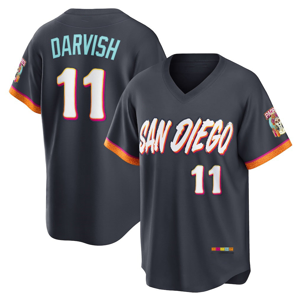 San Diego Padres #11 Yu Darvish Obsidian AmberGomez 2026 City Connect Stadium Jersey