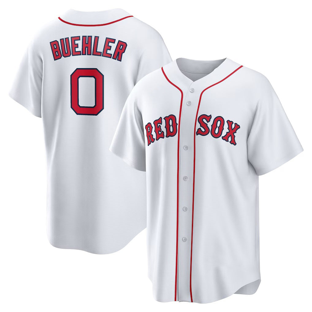 Boston Red Sox #0 Walker Buehler White AmberGomez Home Replica Jersey