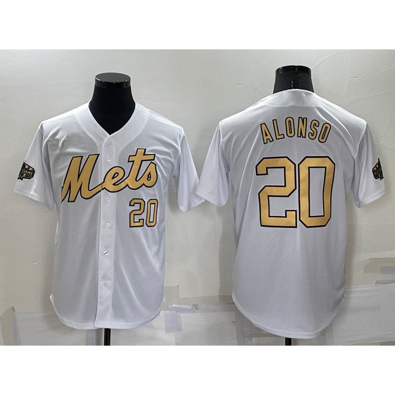 New York Mets #20 Pete Alonso Number White AmberGomez 2022 All Star Stitched Cool Base Jersey