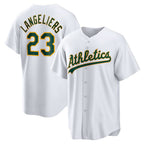 Oakland Athletics #23 Shea Langeliers White AmberGomez Home Replica Jersey