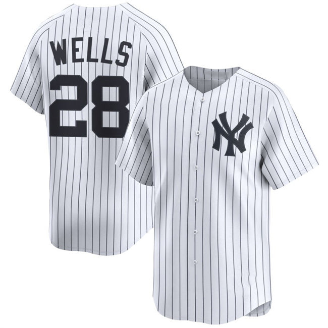 New York Yankees #28 Austin Wells White AmberGomez Home Limited Player Jersey