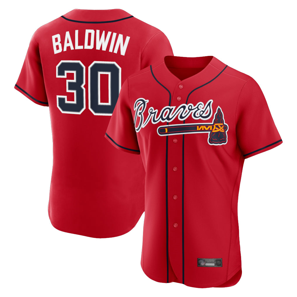 Atlanta Braves #30 Drake Baldwin Player Red AmberGomez Limited Elite Home Game Stitched Jerseys