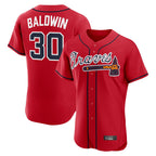 Atlanta Braves #30 Drake Baldwin Player Red AmberGomez Limited Elite Home Game Stitched Jerseys