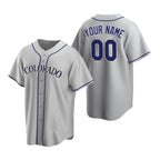 Custom Colorado Rockies Gray AmberGomez Stitched Cool Base Road Jersey