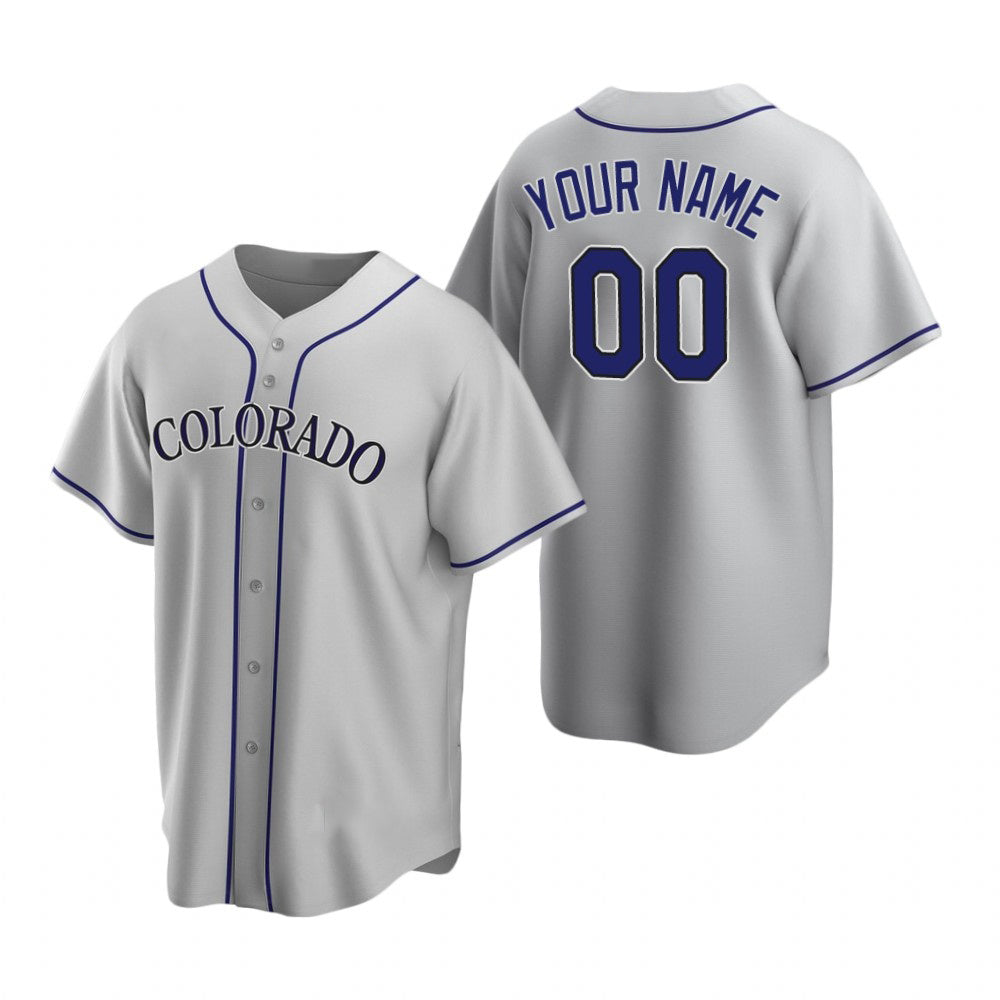 Custom Colorado Rockies Gray AmberGomez Stitched Cool Base Road Jersey