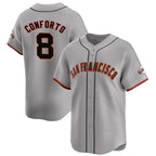 San Francisco Giants #8 Michael Conforto Gray AmberGomez Cool Base Stitched Jersey
