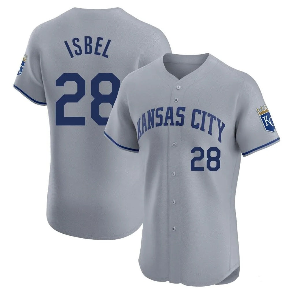 Kansas City Royals #28 Kyle Isbel Player Gray AmberGomez Limited Elite Home Stitched Jerseys