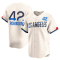 Los Angeles Dodgers #42 Jackie Robinson Cream AmberGomez City Connect Limited Player Jersey