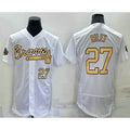 Atlanta Braves #27 Austin Riley Number White AmberGomez 2022 All Star Stitched Flex Base Jersey