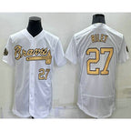 Atlanta Braves #27 Austin Riley Number White AmberGomez 2022 All Star Stitched Flex Base Jersey