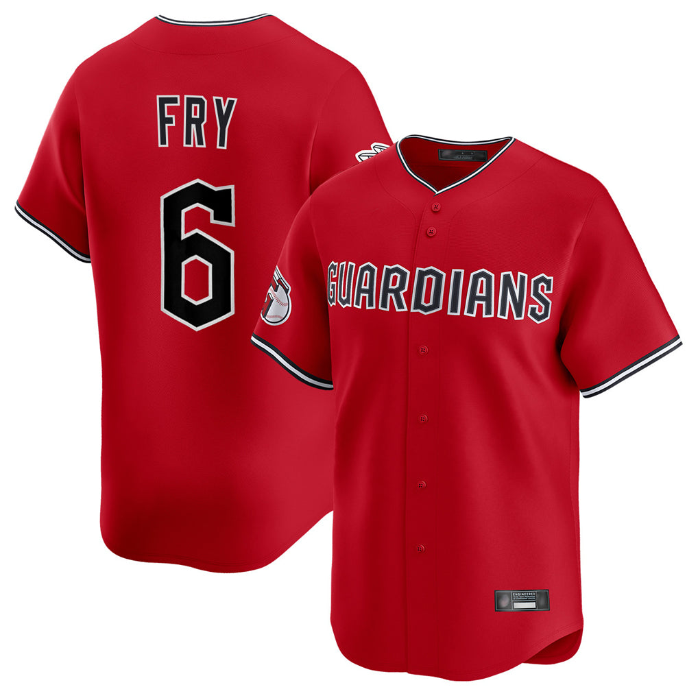 Cleveland Guardians #6 David Fry Player Red AmberGomez Limited Home Stitched Jerseys