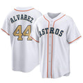 Houston Astros #44 Yordan Alvarez Player Gold AmberGomez Collection Game Home Stitched Jerseys