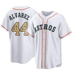 Houston Astros #44 Yordan Alvarez Player Gold AmberGomez Collection Game Home Stitched Jerseys