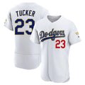 Los Angeles Dodgers #23 Kyle Tucker Player Gold White AmberGomez 2026 Collection Stadium Limited Elite Stitched Jerseys