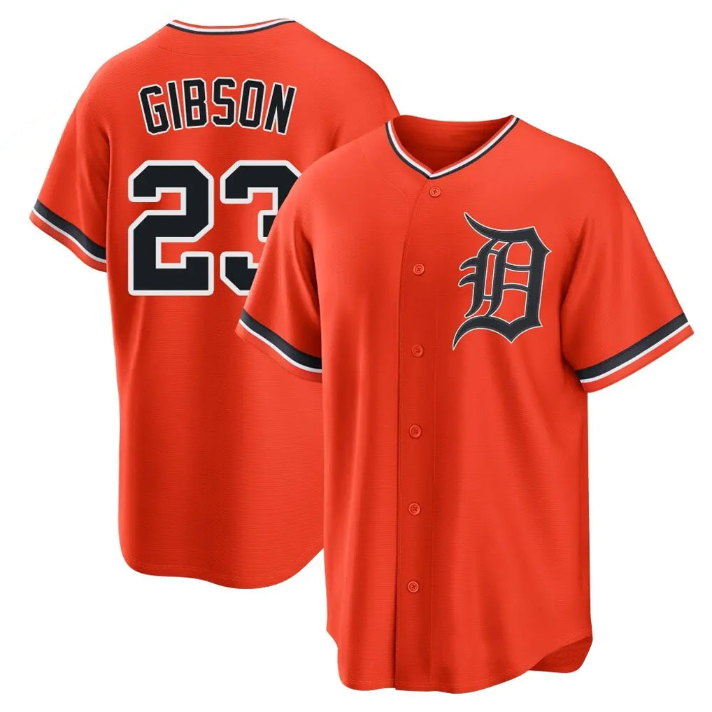 Detroit Tigers #23 Kirk Gibson Player Orange AmberGomez Home Game Stitched Jerseys
