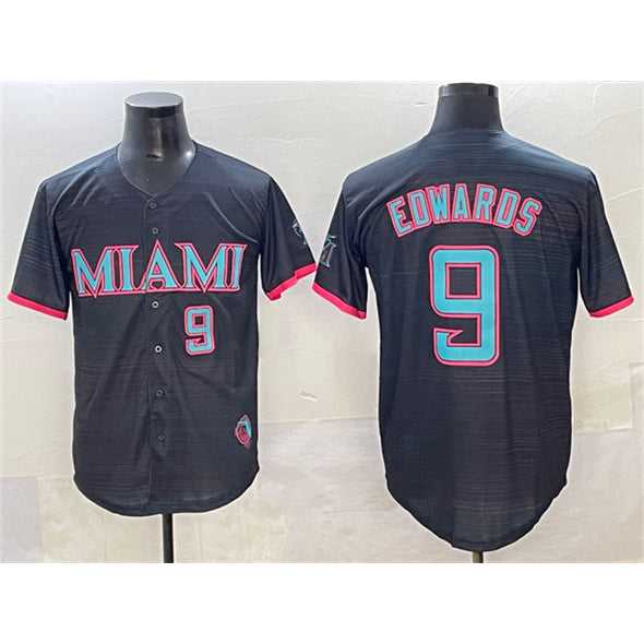 Miami Marlins #9 Xavier Edwards Black AmberGomez 2025 City Connect Limited Stitched Jersey