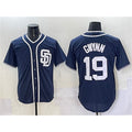 San Diego Padres #19 Tony Gwynn Navy AmberGomez Cool Base Stitched Jersey