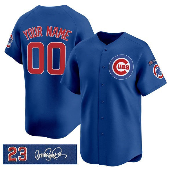 Custom Chicago Cubs Active Player Royal AmberGomez 'Ryne Sandberg Tribute' Vapor Limited V3 Stitched Jersey