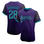 Arizona Diamondbacks #28 Nolan Arenado Player Purple AmberGomez City Connect Limited Elite Home Game Stitched Jerseys