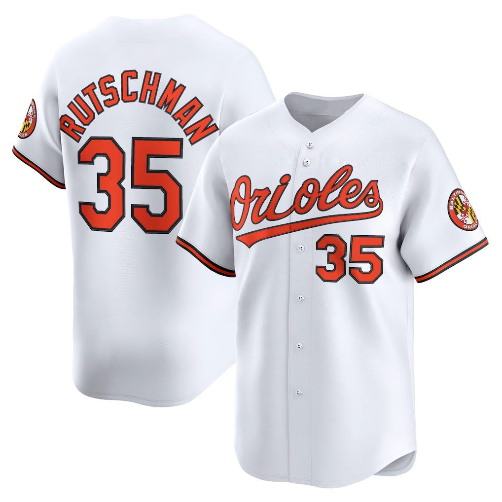 Baltimore Orioles #35 Adley Rutschman White AmberGomez Home Limited Player Jersey