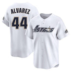 Houston Astros #44 Yordan Alvarez Player White AmberGomez Throwback Cooperstown Collection Limited Stitched Jerseys