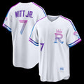Kansas City Royals #7 Bobby Witt Jr. White AmberGomez 2026 City Connect Stadium Jersey