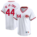 Cincinnati Reds #44 Elly De La Cruz Player White AmberGomez Cooperstown Collection Limited T-shirt Home Stitched Jerseys
