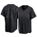 Chicago Cubs #25 Moises Ballesteros Player Black AmberGomez T-shirt Home Game Stitched Jerseys