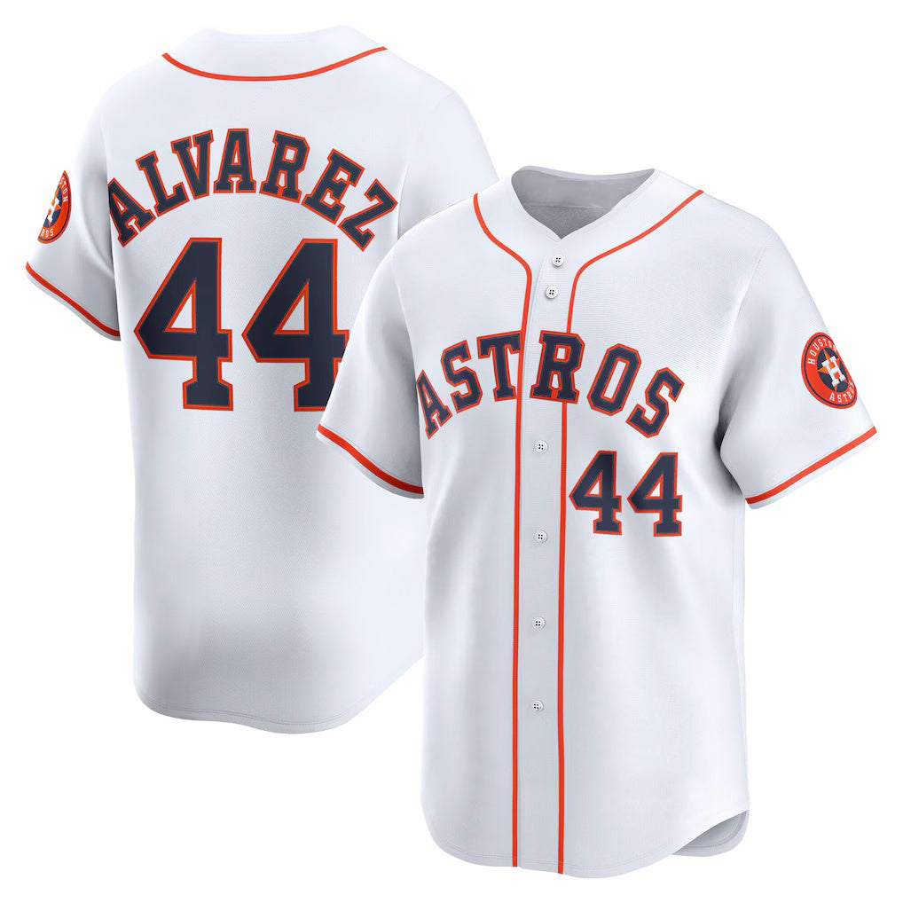 Houston Astros #44 Yordan Alvarez White AmberGomez Home Limited Player Jersey