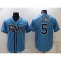 Tampa Bay Rays #5 Wander Franco Light Blue AmberGomez Stitched Cool Base Jersey