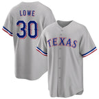 Texas Rangers #30 Nathaniel Lowe Gray AmberGomez Cool Base Stitched Jersey