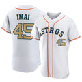Houston Astros #45 Tatsuya Imai Player Gold AmberGomez Collection Limited Elite Home Stitched Jerseys