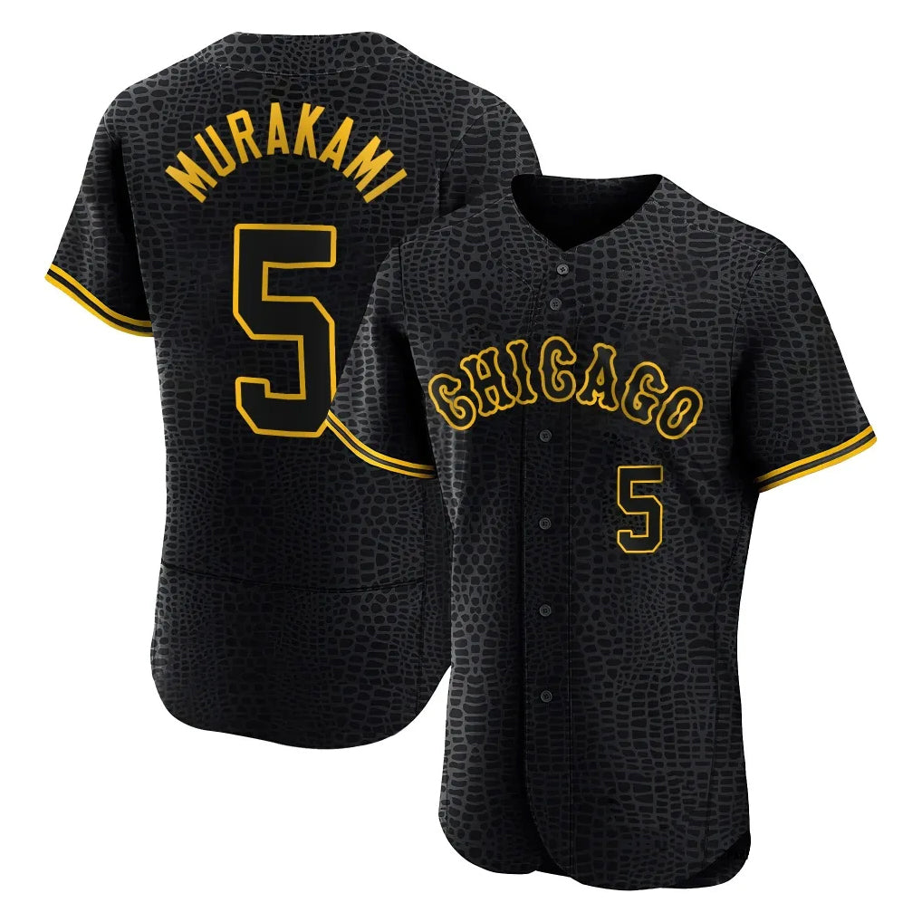 Chicago White Sox #5 Munetaka Murakami Player Black AmberGomez Snake Skin City Limited Elite Home Stitched Jerseys