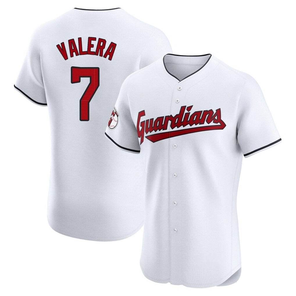 Cleveland Guardians #7 George Valera Player White AmberGomez Limited Elite Home Stitched Jerseys