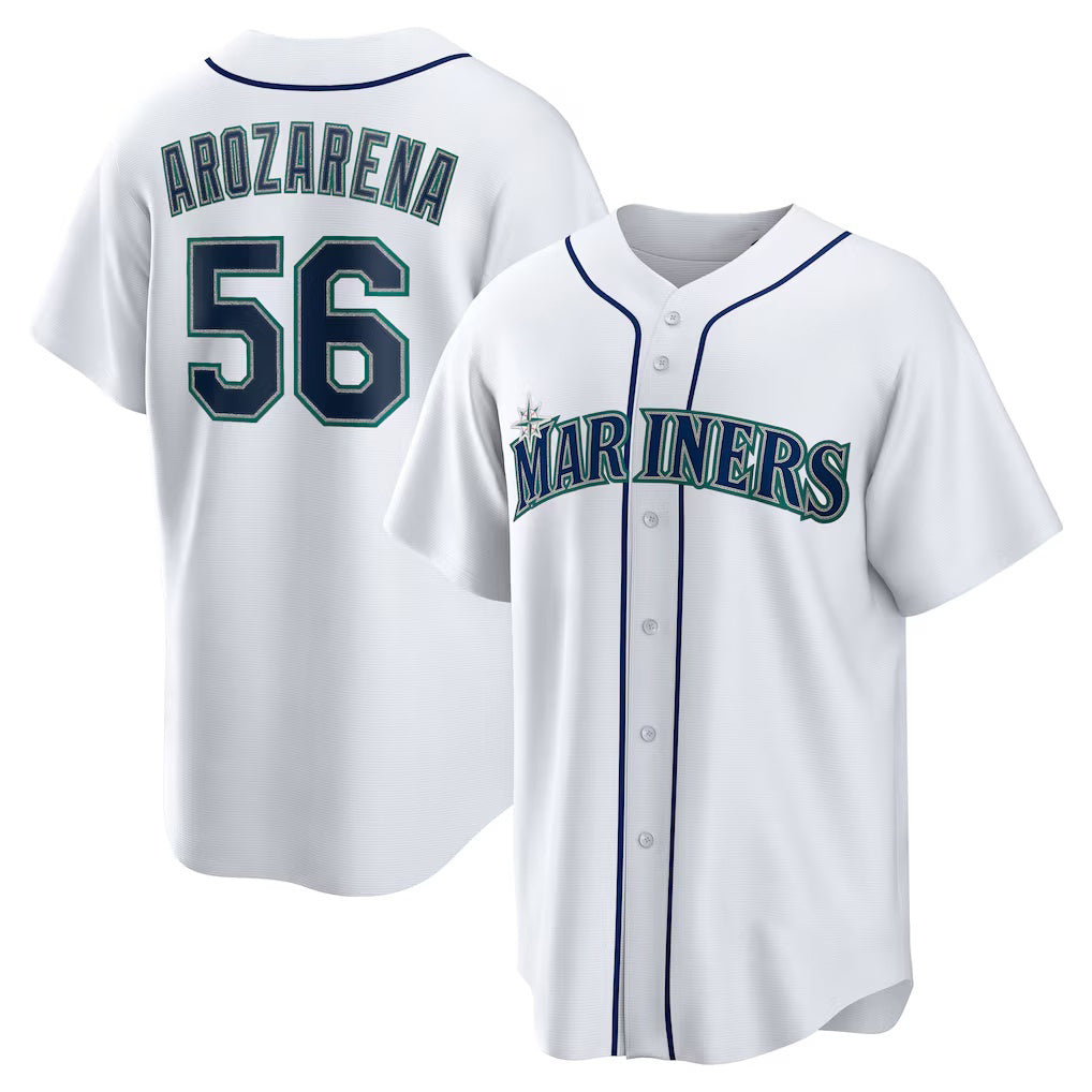 Seattle Mariners #56 Randy Arozarena White AmberGomez Home Replica Jersey