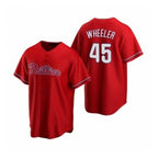 Philadelphia Phillies #45 Zack Wheeler Red AmberGomez Alternate Stitched Jersey