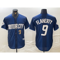 Detroit Tigers #9 Jack Flaherty Number 2024 Navy AmberGomez City Connect Cool Base Limited Stitched Jersey 2