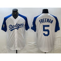 Los Angeles Dodgers #5 Freddie Freeman White Blue AmberGomez Fashion Stitched Cool Base Limited Jerseys