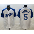 Los Angeles Dodgers #5 Freddie Freeman White Blue AmberGomez Fashion Stitched Cool Base Limited Jerseys
